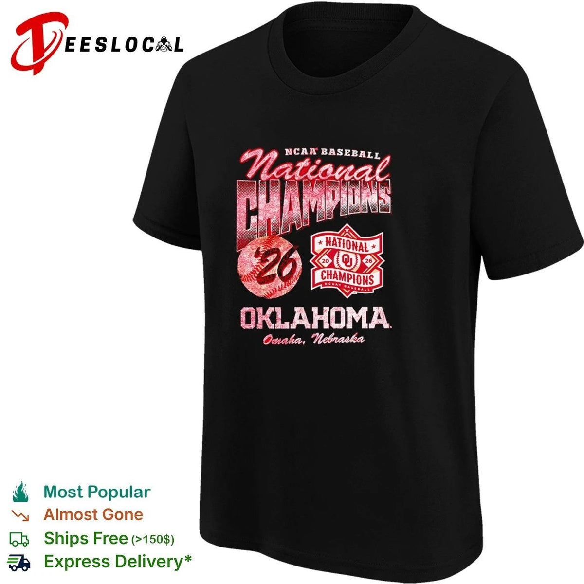 NCAA Baseball National Champions 26 Oklahoma Omaha Nebraska Unisex