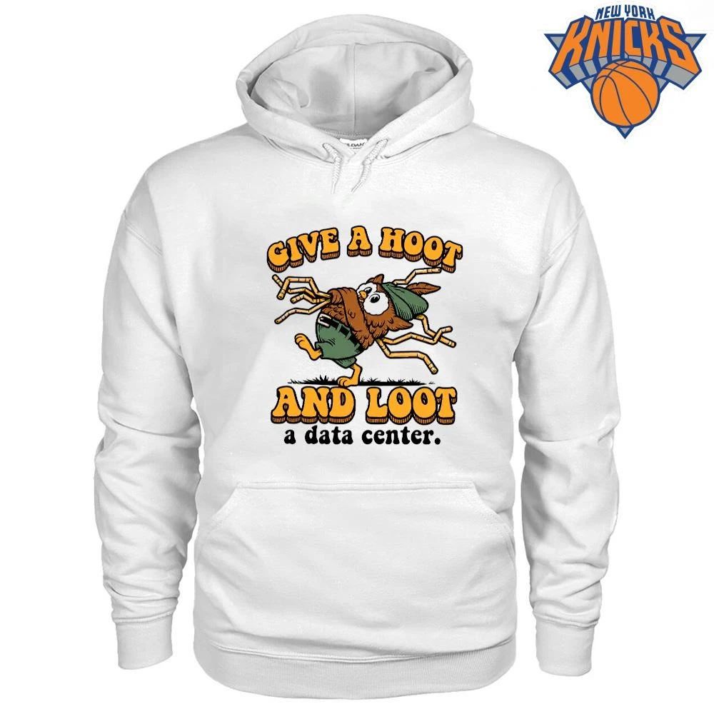 Give a Hoot and Loot a Data Center funny owl ecoterrorism parody humor shirt Unisex
