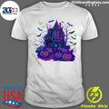 Halloween Bats Haunted House Retro Shirt