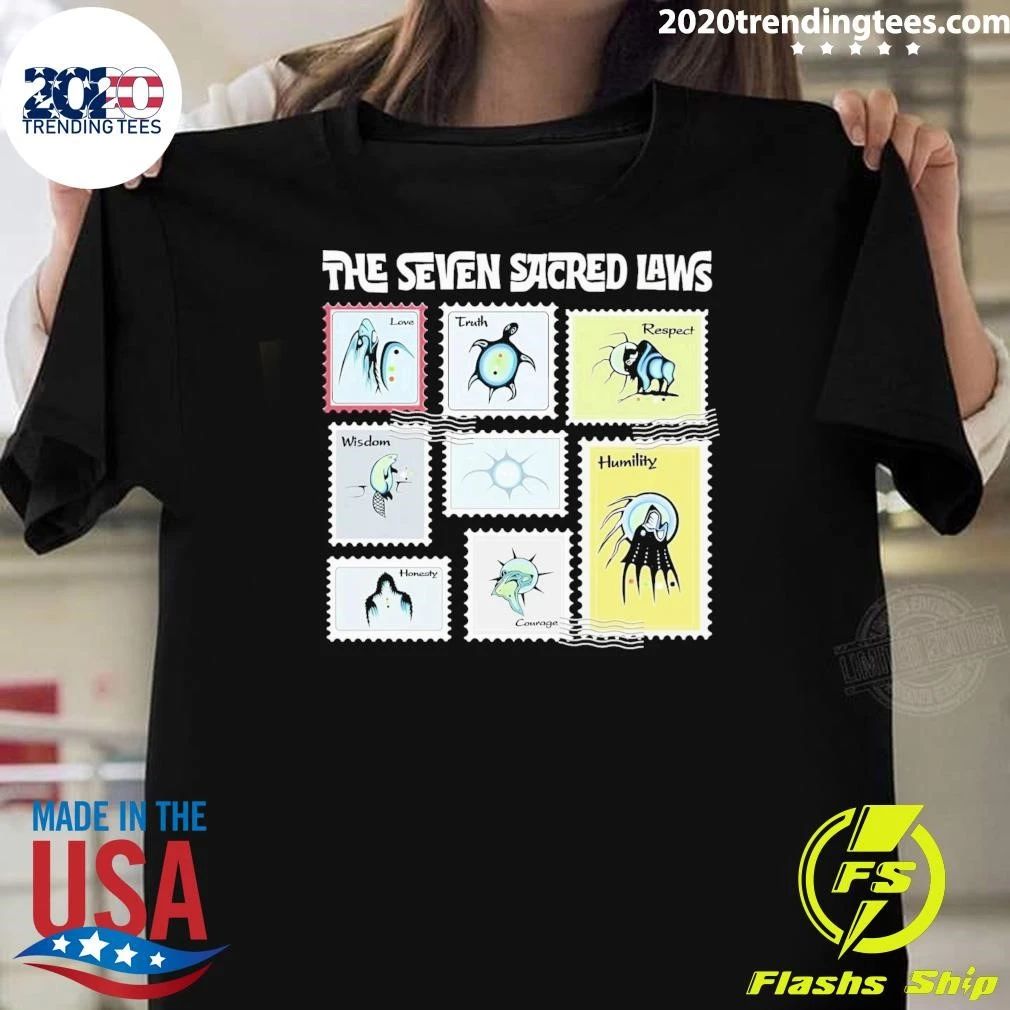 Native American The Seven Sacred Laws Love, Truth, Respect, Wisdom, Humility, Honesty and Courage Shirt