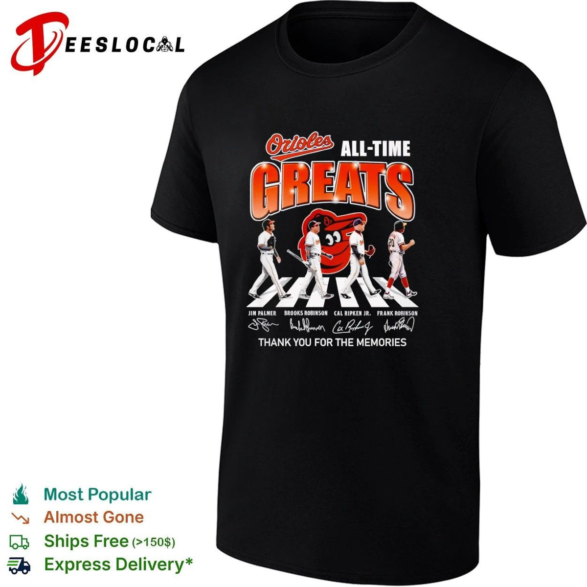 Baltimore Orioles All-Time Greats Jim Palmer Brooks Robinson Cal Ripken Jr Frank Robinson