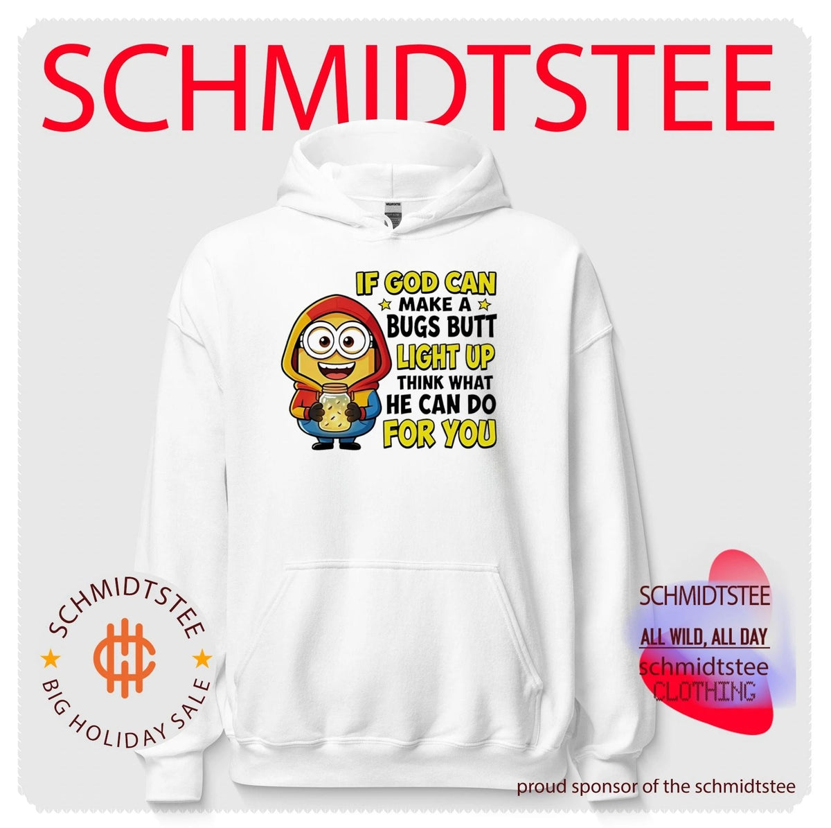 If God can make a bugs butt light up think what he can do for you Minion shirt Unisex