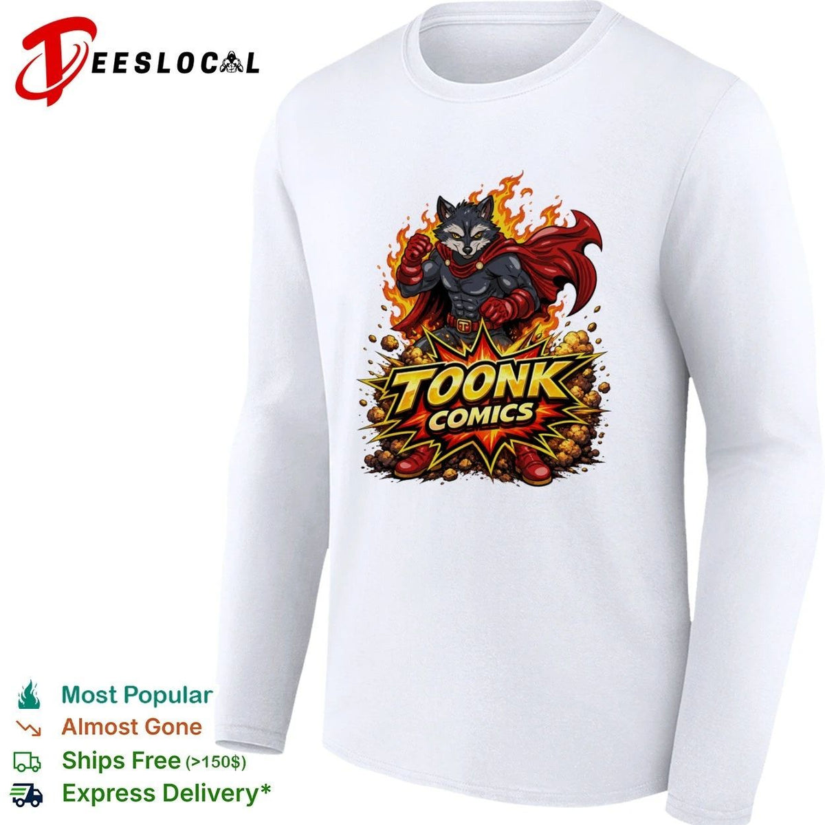 Toonk Comics Superhero Raccoon cartoon Unisex