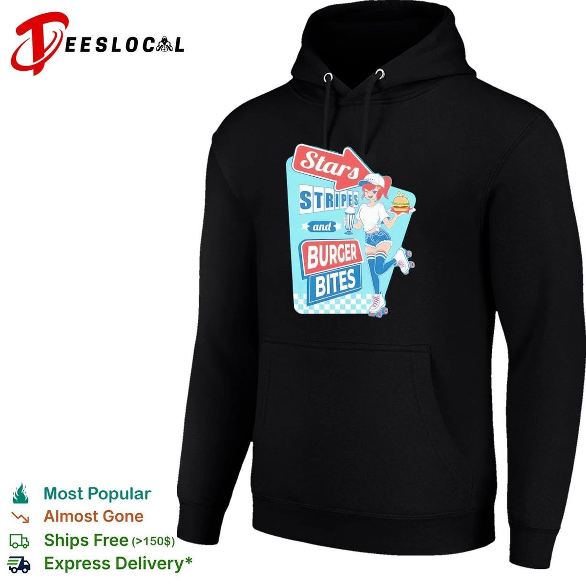 Stars Stripes and Burger Bites retro diner Unisex