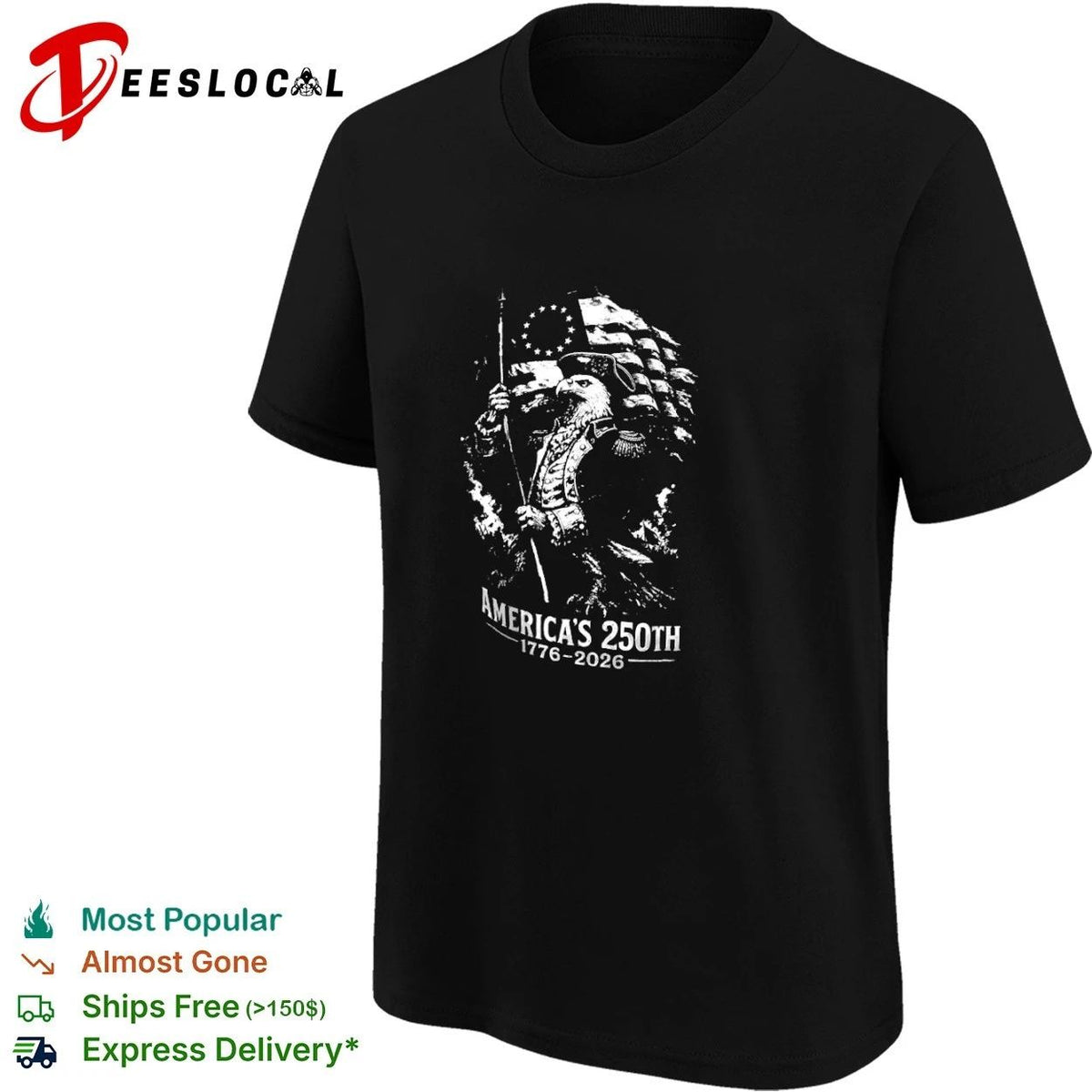 America’s 250th 1776-2026 Patriotic Eagle Flag Unisex