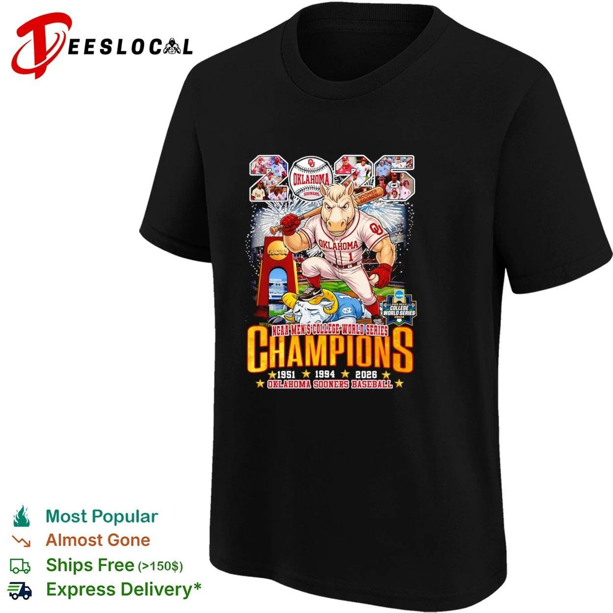Oklahoma Sooners 2026 NCAA Men’s College World Series Champions Unisex
