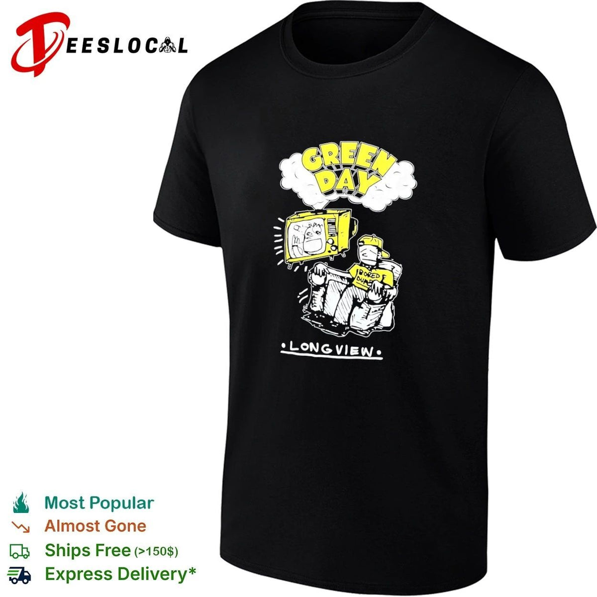 Green Day Long View Bored Out of My Mind Unisex