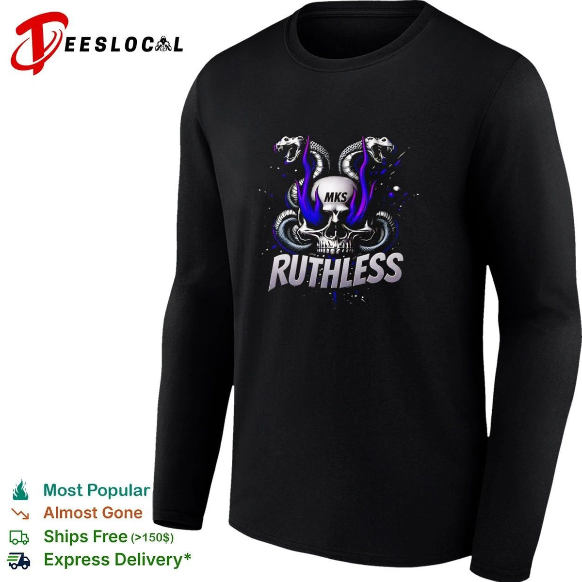 MKS Ruthless Skull and Snakes gothic Unisex