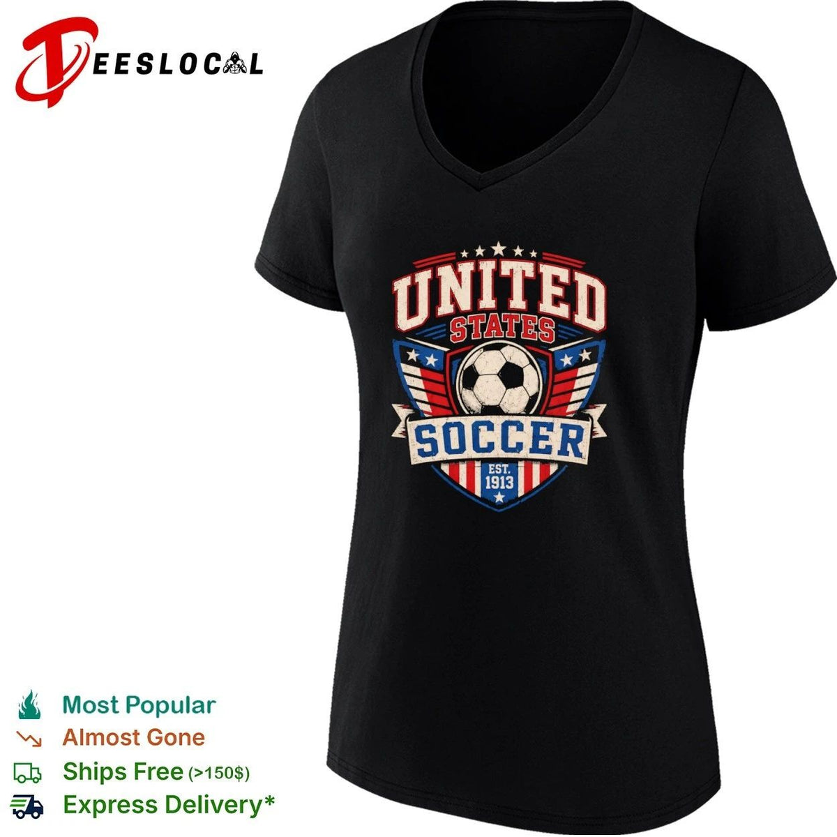 United States Soccer Est 1913 Patriotic Shield Unisex