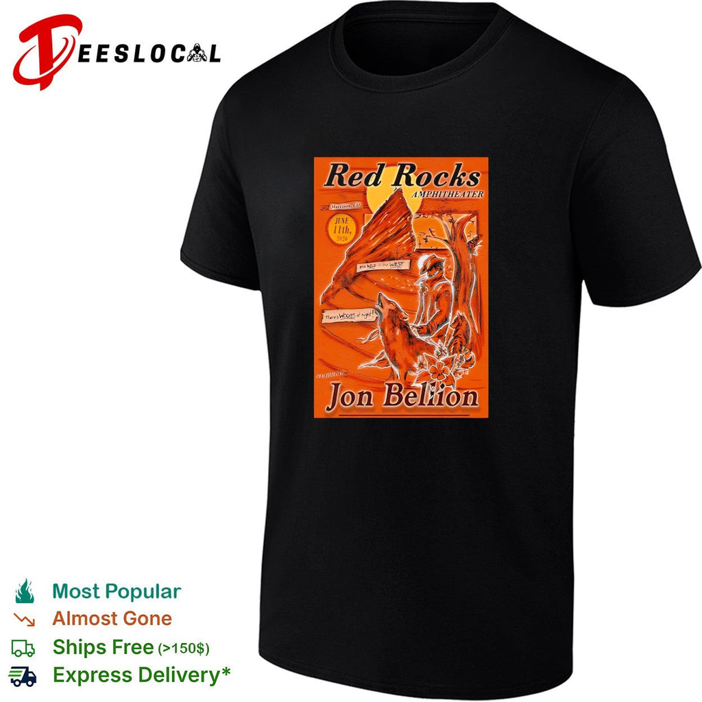 Red Rocks Amphitheater concert poster cowboy deer art June 2026 shirt Unisex