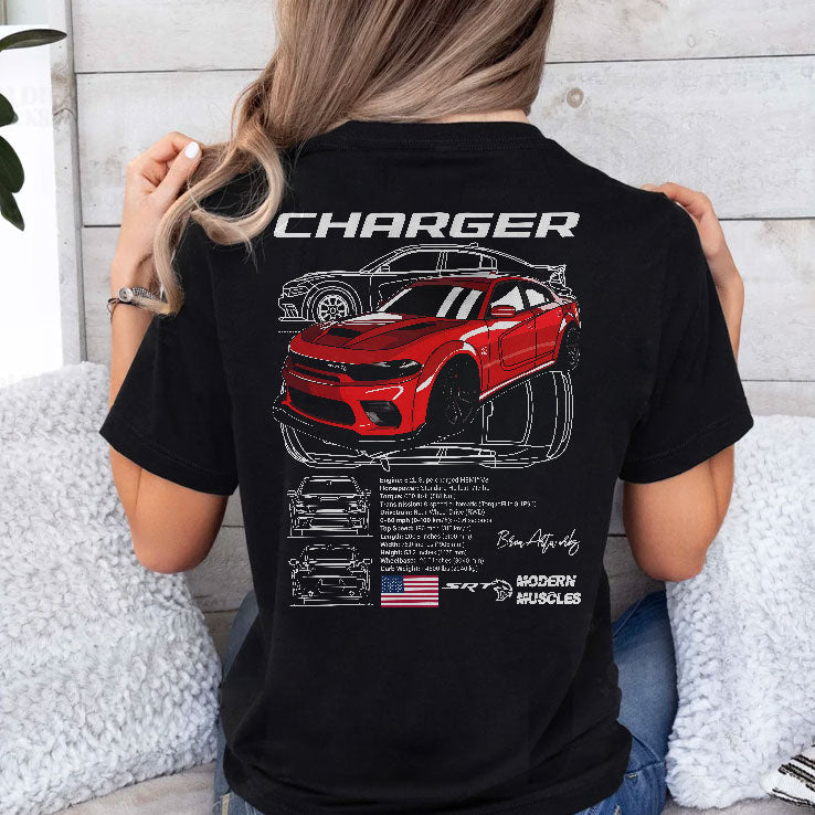 Dodge Charger Hellcat Red T Shirt Unisex