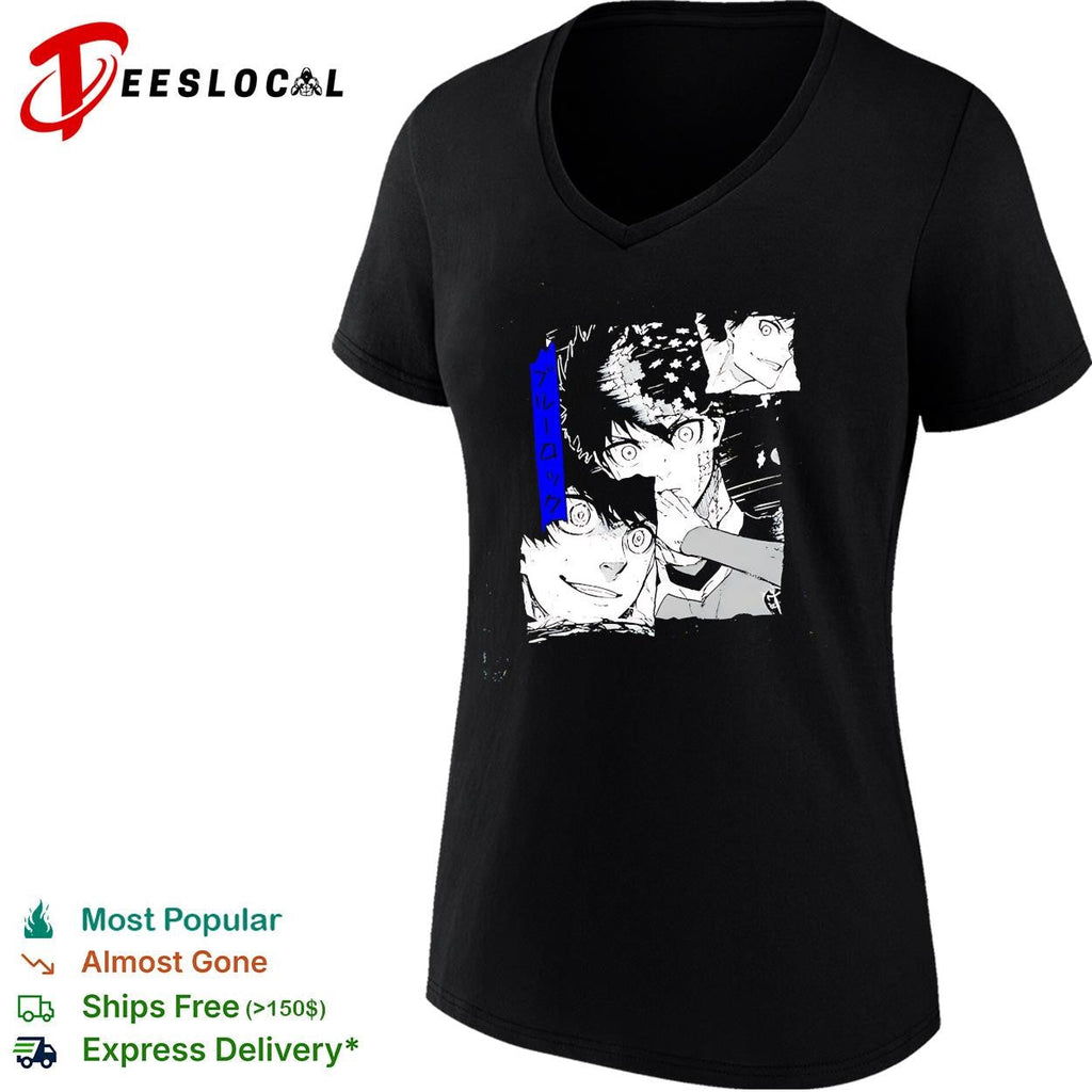 Blue Lock manga panel collage intense eyes black and white illustration shirt Unisex