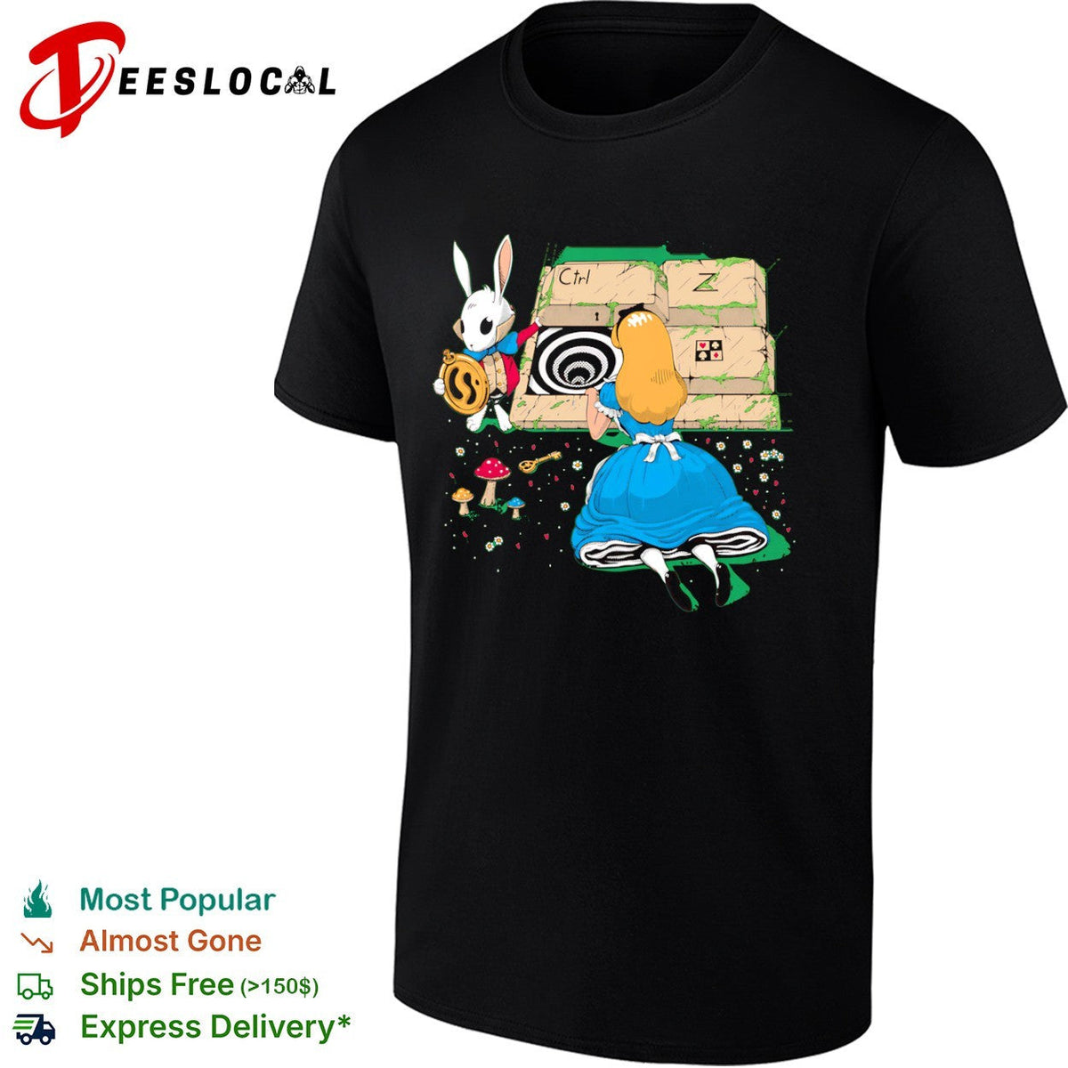 Alice in Wonderland and Ctrl Z shirt Unisex