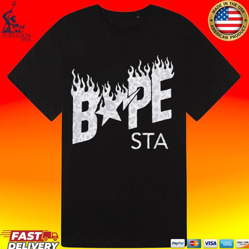 Wild Leopard Pattern Bape Sta Logo Relaxed Fit Unisex
