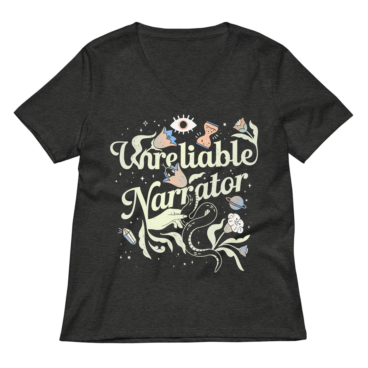 Unreliable Narrator Women's V-Neck Tee Unisex