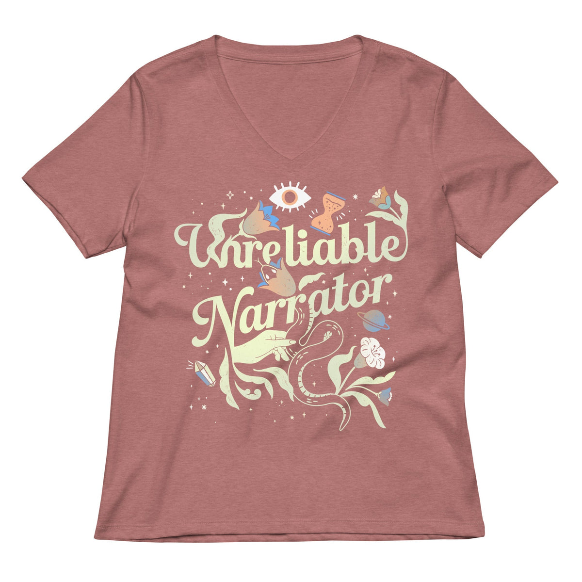 Unreliable Narrator Women's V-Neck Tee Unisex