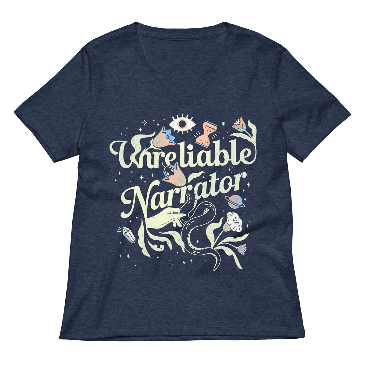 Unreliable Narrator Women's V-Neck Tee Unisex