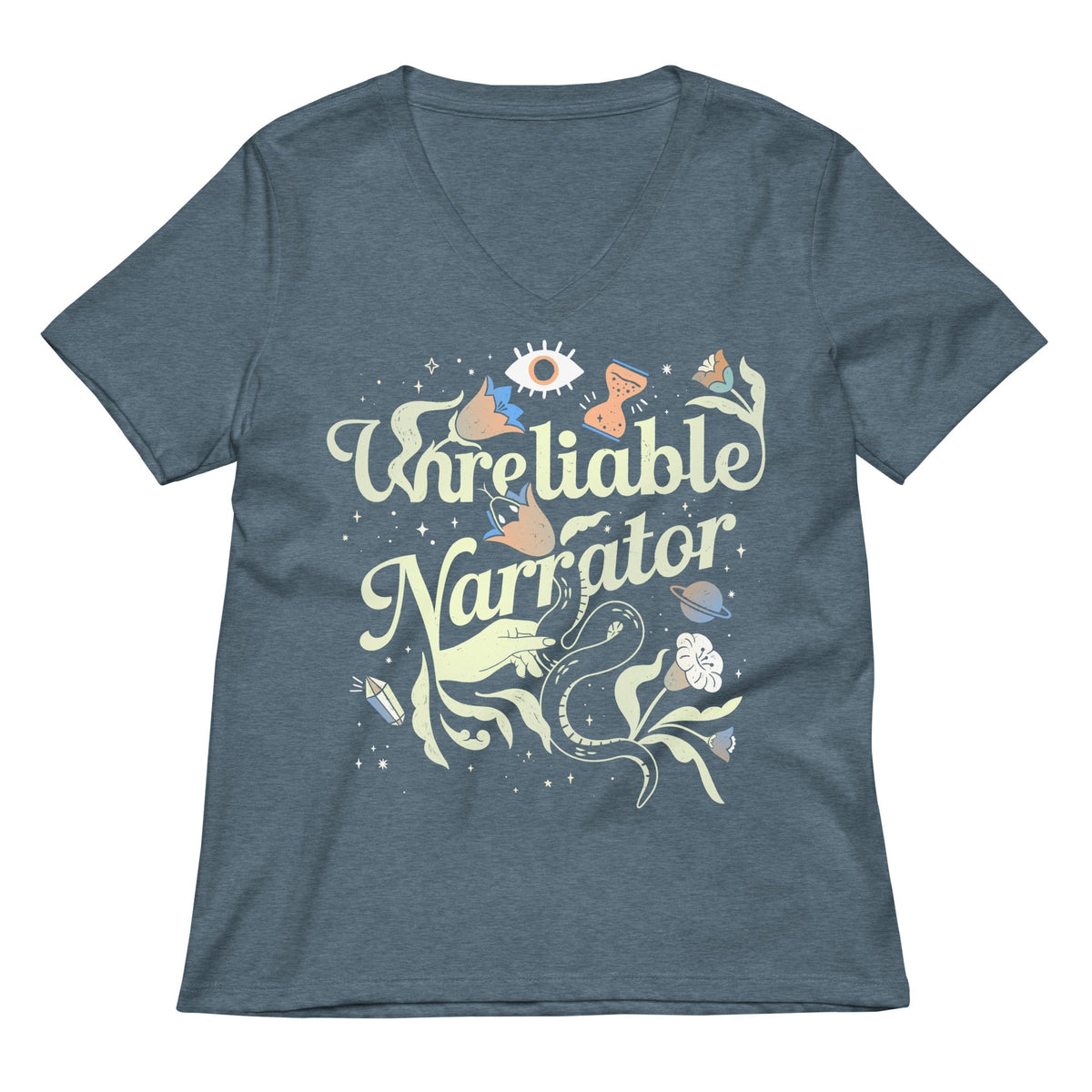 Unreliable Narrator Women's V-Neck Tee Unisex