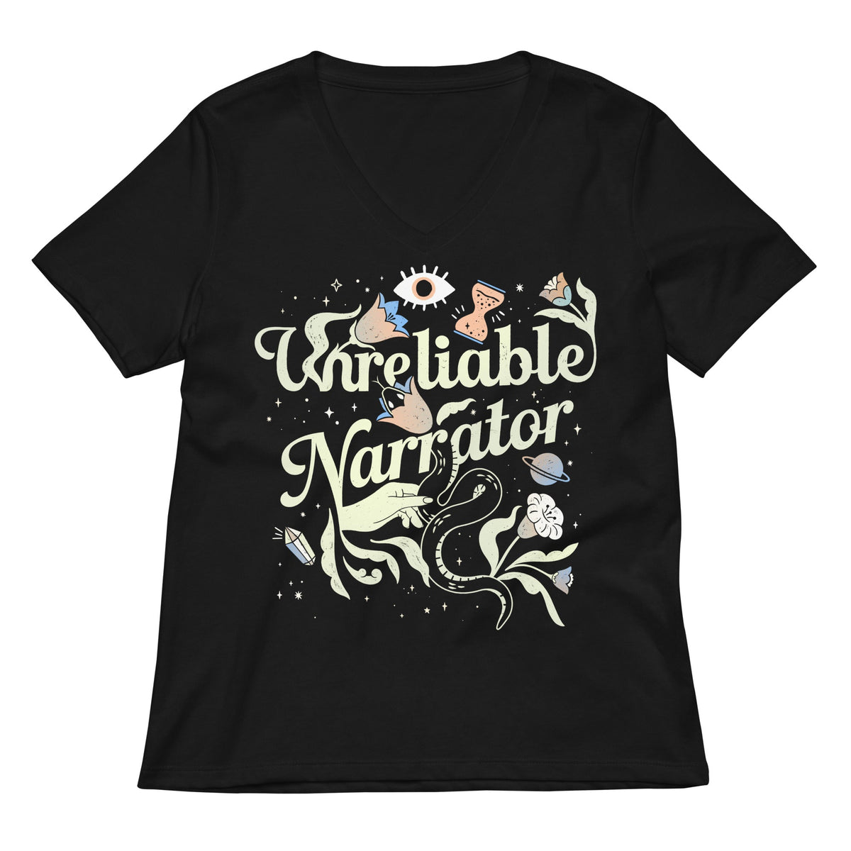 Unreliable Narrator Women's V-Neck Tee Unisex