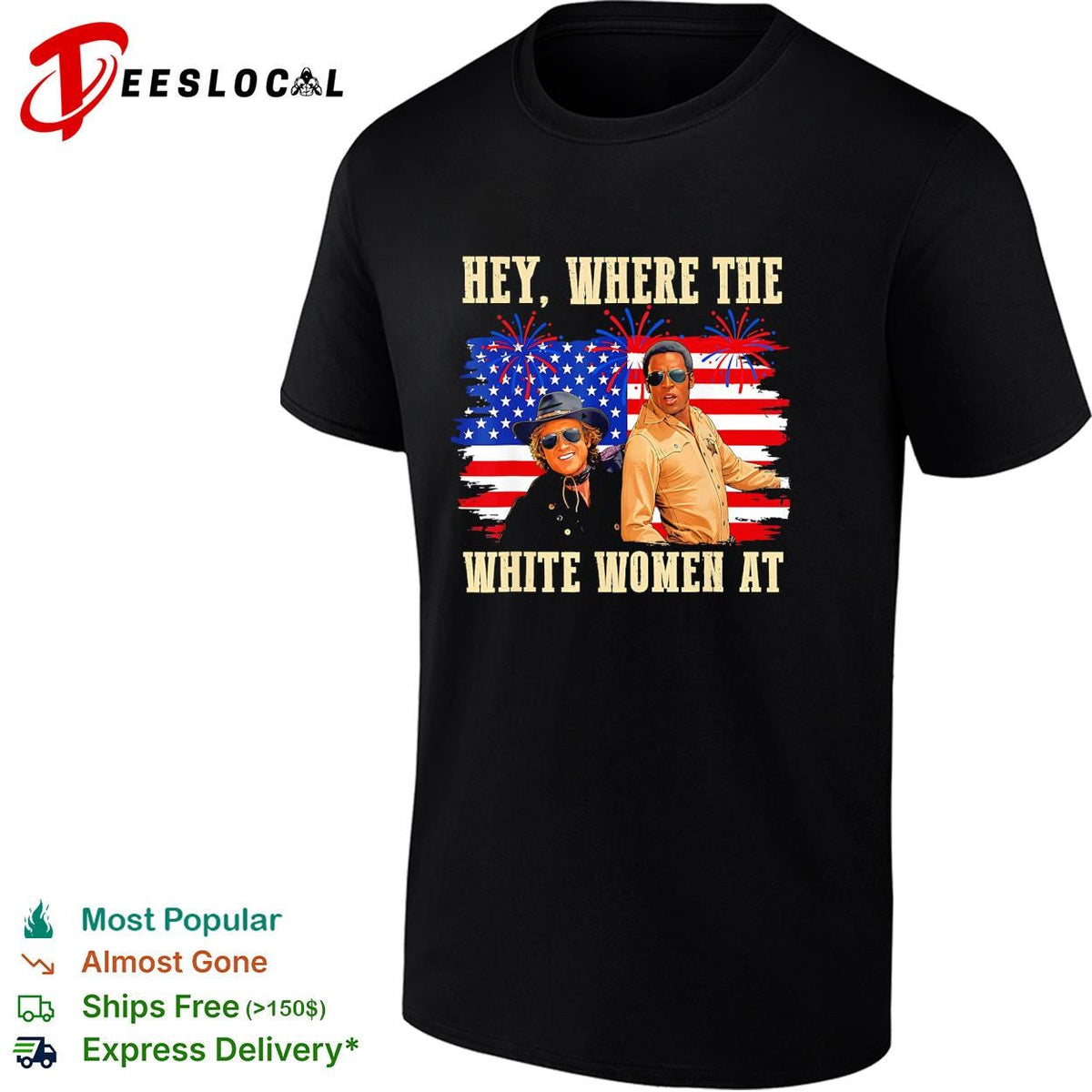 Hey where the white women at American flag fireworks funny shirt Unisex